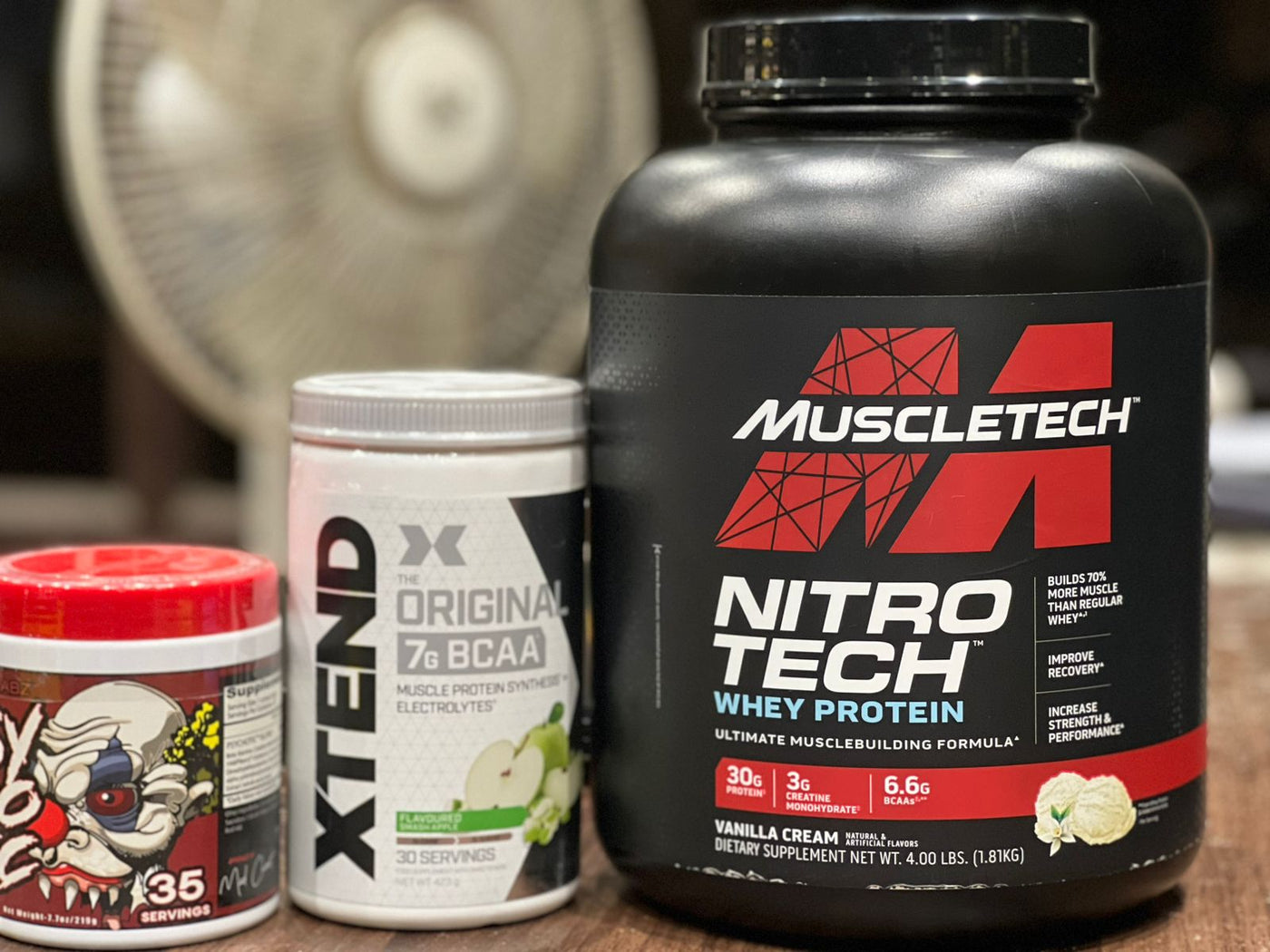 Muscle Fuel Stack – Nitro-Tech + PSYCHOTIC Pre-Workout + XTEND BCAA